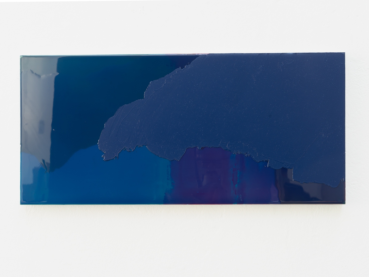 Raymund Kaiser, BLD-H10 (151117) 2017, Öl, Lack, MDF, 23,2 x 49,6 cm