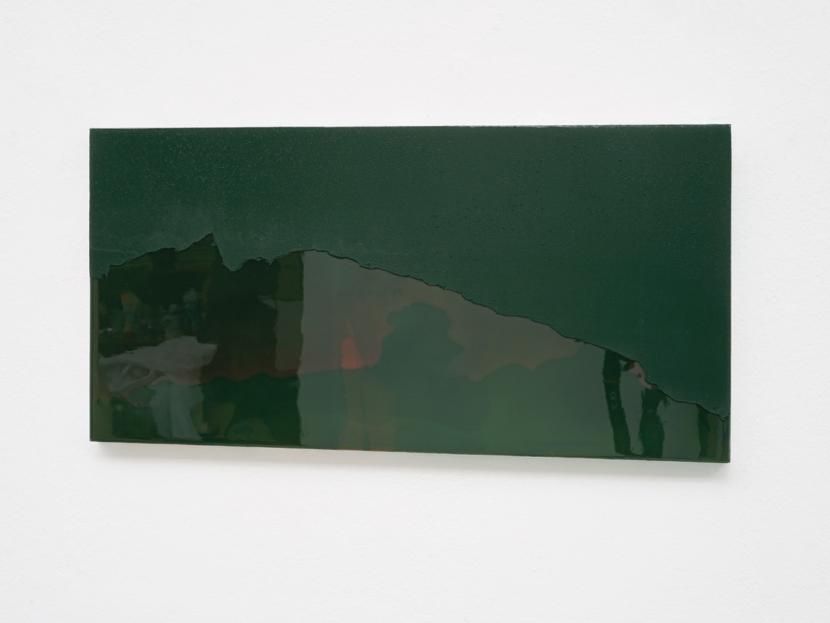 Raymund Kaiser, GRÜDRO-H6 (010917) 2017, Öl, Lack, MDF, 25,2 x 49,7 cm