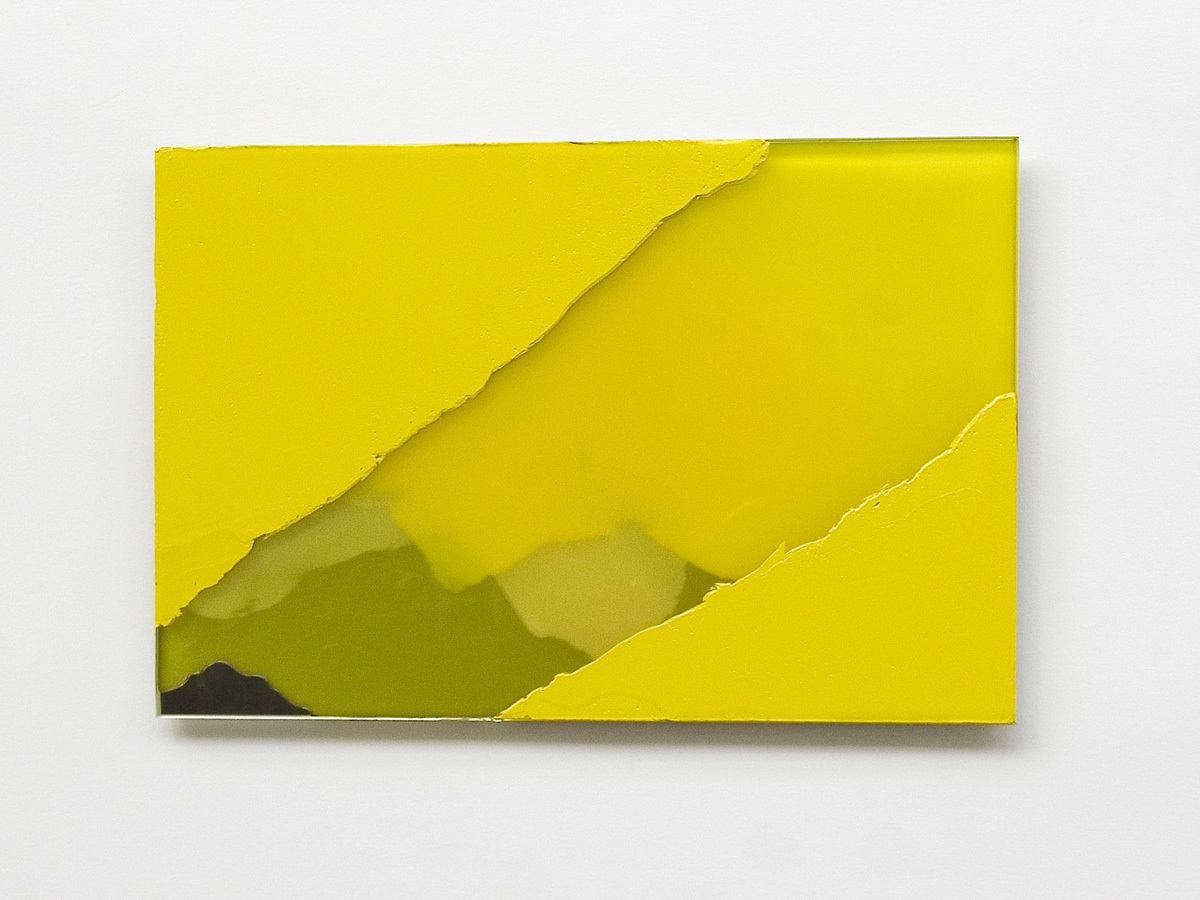 Raymund Kaiser, GE-GSP5 (161118) 2018; Öl, Lack, Glasspiegel, 20 x 30 cm