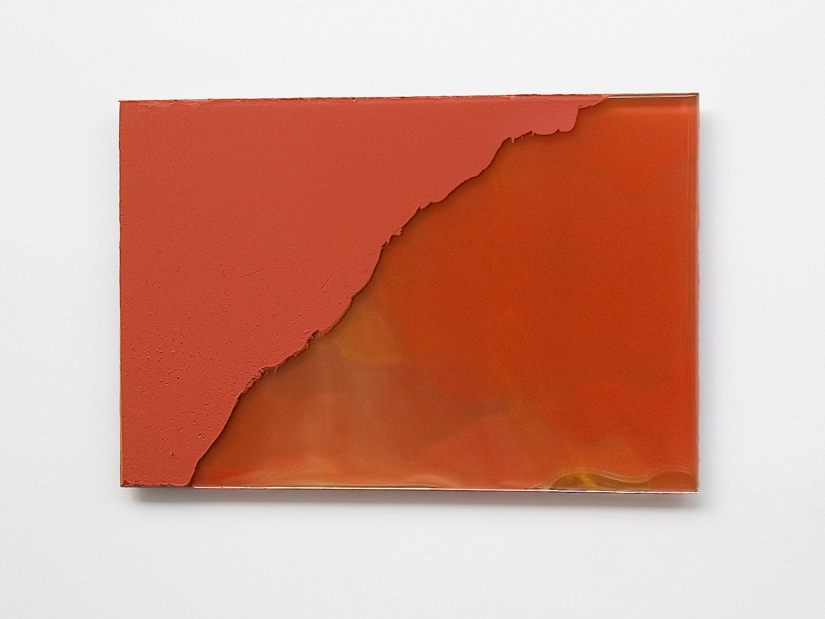 Raymund Kaiser, RO-GSP2, 2019; Öl, Lack, Glasspiegel, 20 x 30 cm