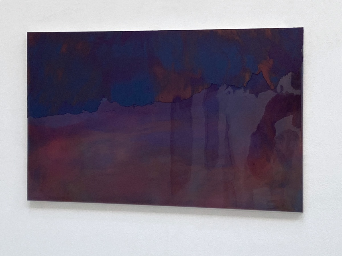 Raymund Kaiser, VIOBRD-H2 (090820) 2020; Öl, Lack, MDF, 38,8 x 62,4 cm