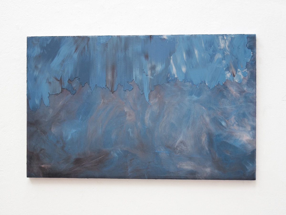 Raymund Kaiser, BL-H2, 2021; Öl, Lack, MDF, 38,8 x 62,4 cm