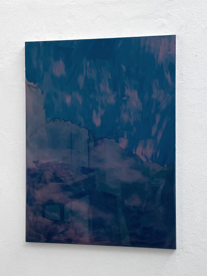 Raymund Kaiser, BLROS-H1, 2021, Öl, Lack, MDF, 70 x 52 cm