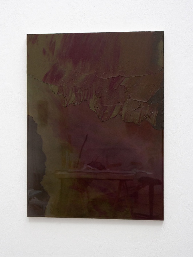 Raymund Kaiser, GRÜBR-H3, 2021; Öl, Lack, MDF, 70 x 52 cm