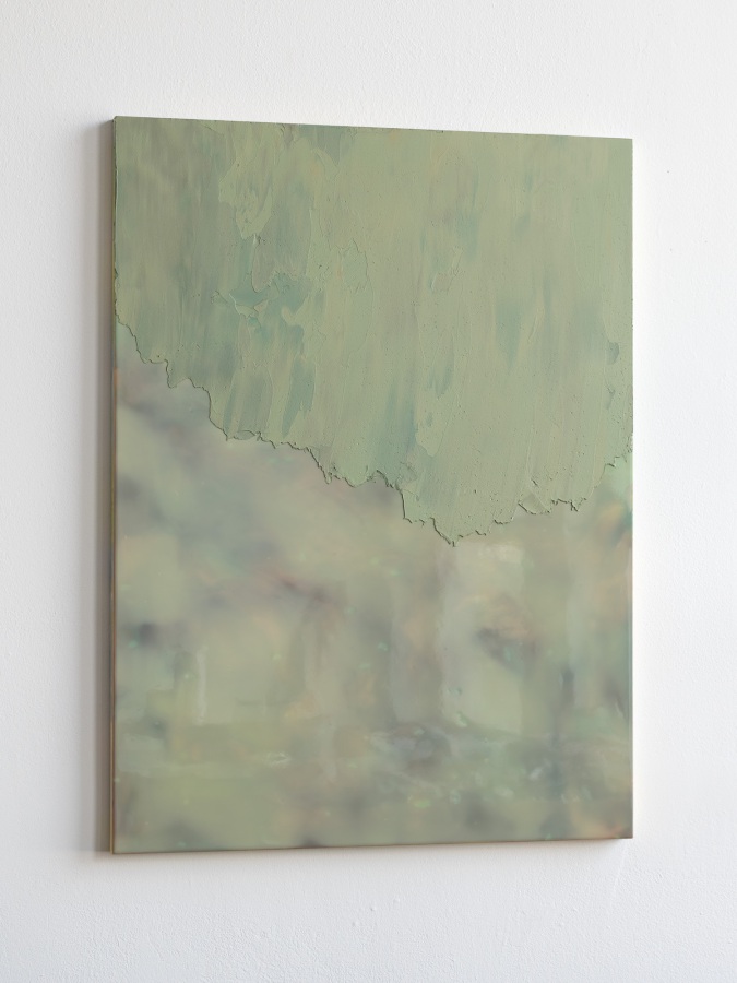 Raymund Kaiser, HGRÜ-H1, 2023; Ölfarbe, Lack, MDF, 70 x 52 cm