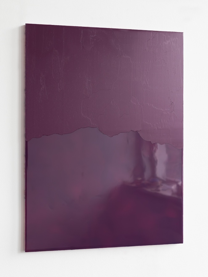 Raymund Kaiser, ROVIO-H6 (150825), 2025; Ölfarbe, Lack, MDF, 70 x 52 cm