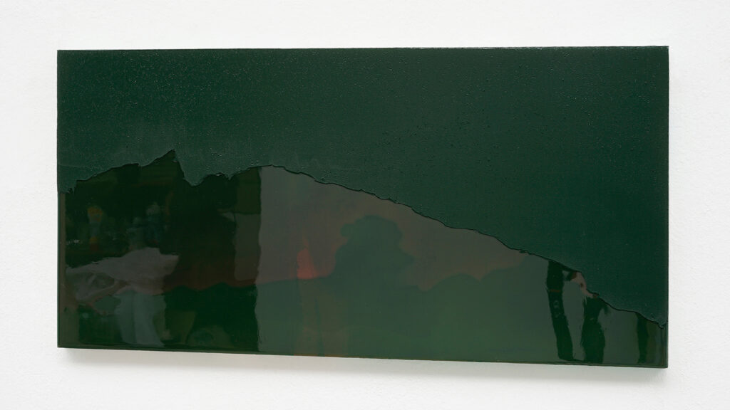 Raymund Kaiser, GRÜDRO-H6 (010917) 2017, Öl, Lack, MDF, 25,2 x 49,7 cm