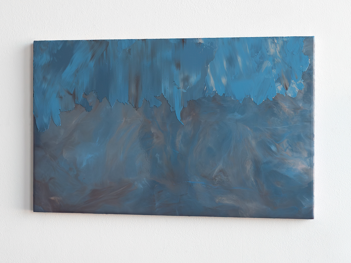 Raymund Kaiser, BL-H2, 2021, Öl, Lack, MDF, 38,8 x 62,4 cm